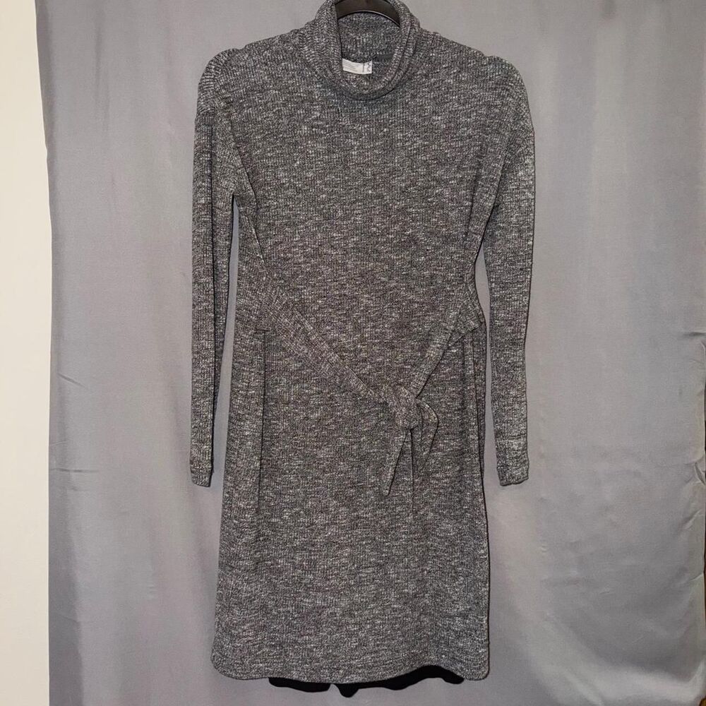 Anthropologie gray heathered knit turtleneck dress